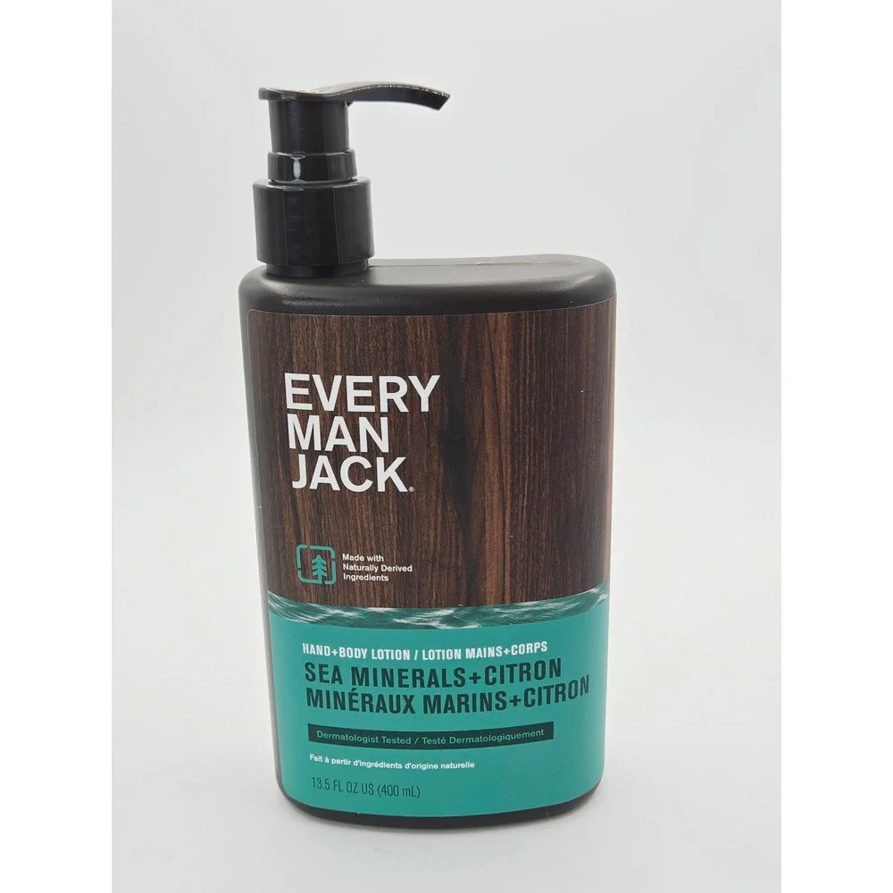 Every Man Jack Sea Minerals + Citron Hand and Body Lotion 13.5 fl oz Pump Bottle